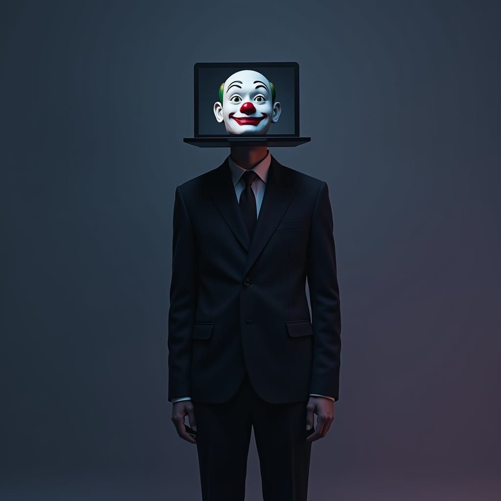 Clown head laptop