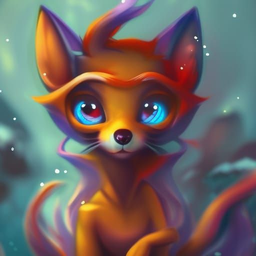 a cartoon female fox, cute, colorfull, adorable, smiling, hu...