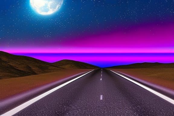 Driving Down a Country Road at Night Stars in the Sky