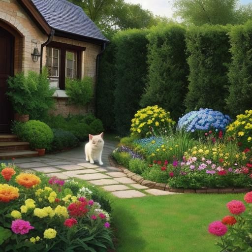 "pretty cat very, very, very pretty breathtaking in  garden