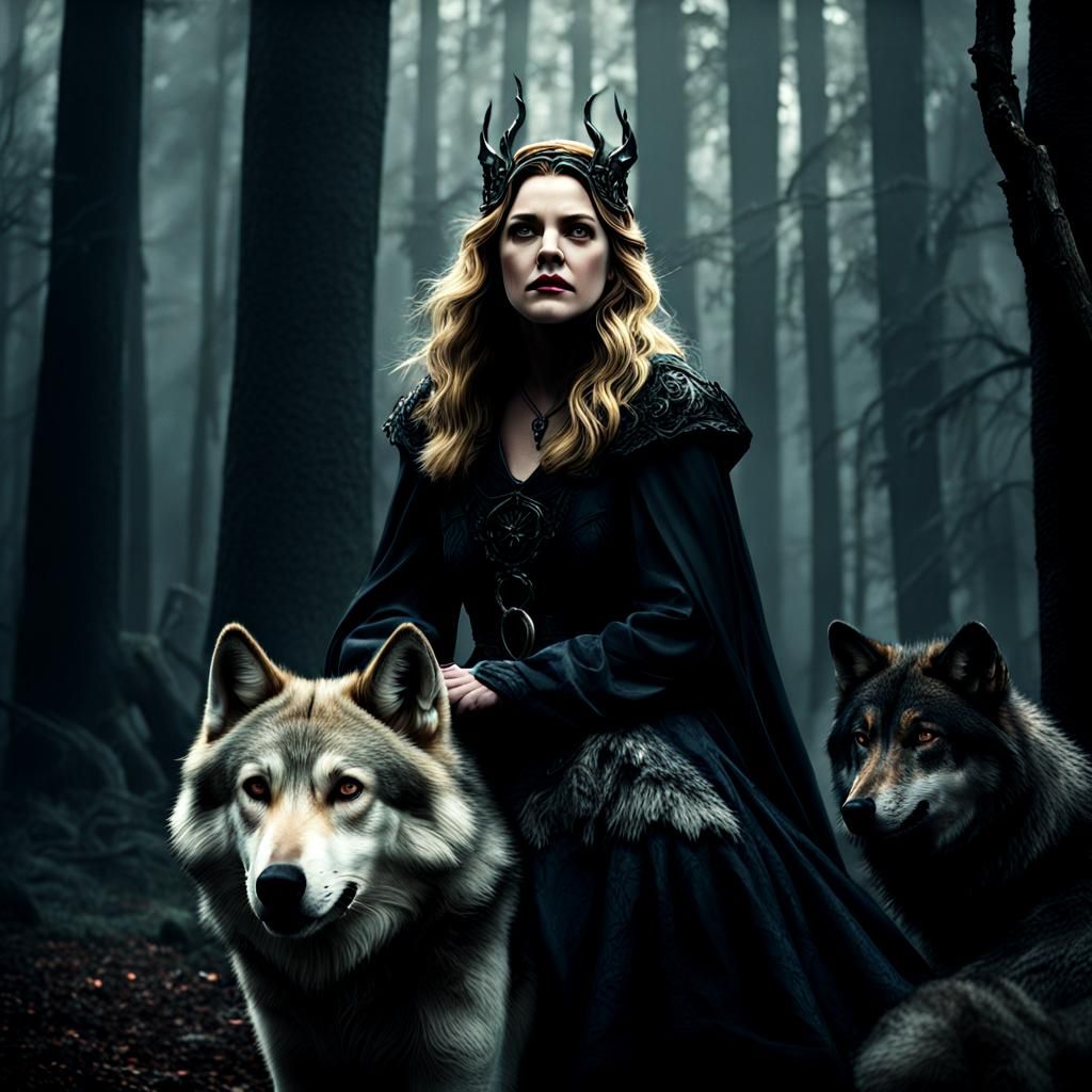 witch in a dark forest