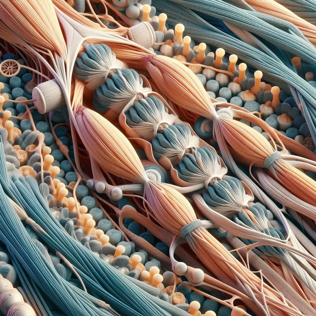 structure of skeletal muscles, 3D model