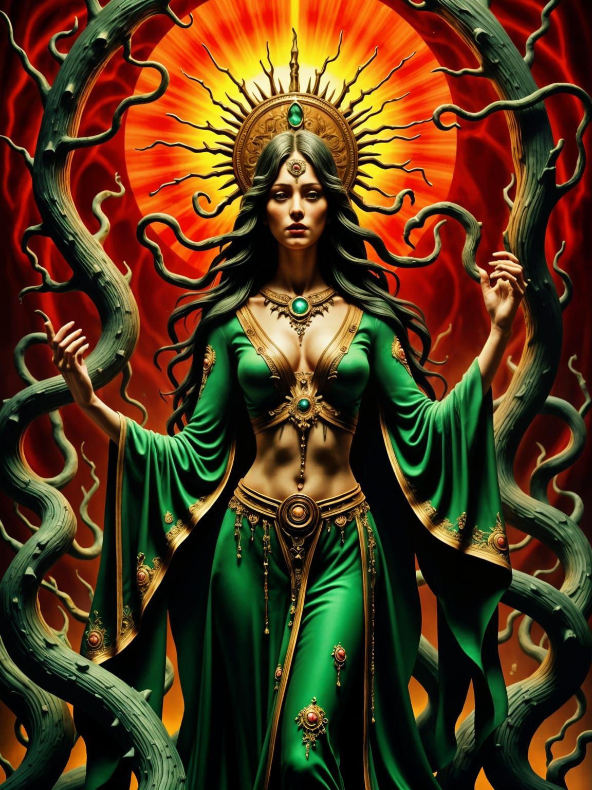 goddess of sun, 8k resolution, dynamic lighting, hyperdetailed, intricately detailed, Splash screen art, trending on Artstation, deep color,...