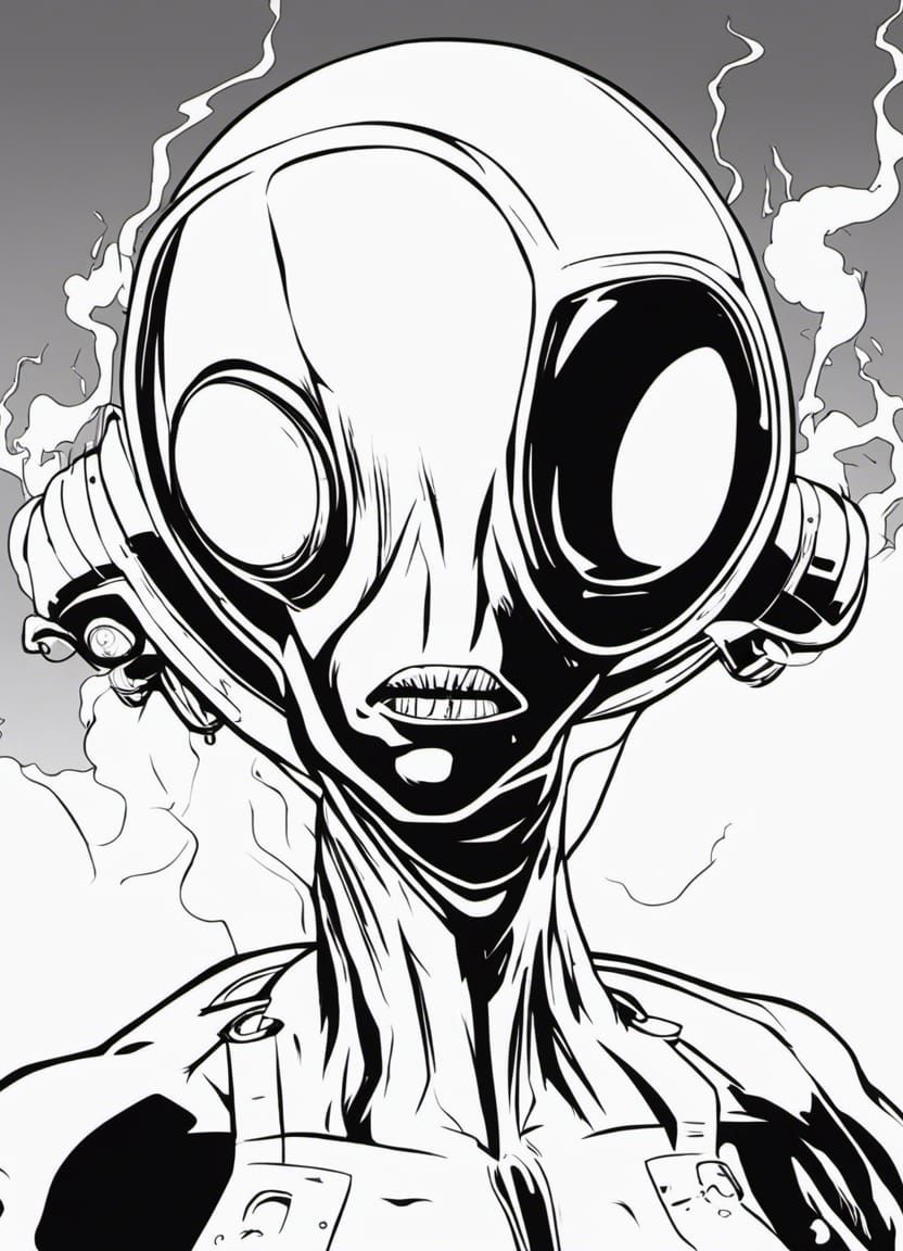 Alien coloring page (2 of 3)