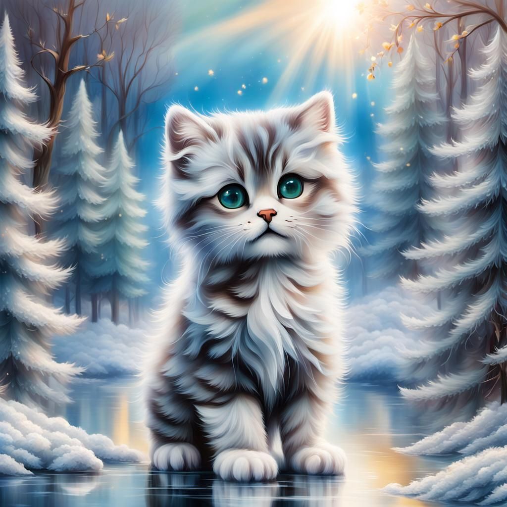 Heavenly Sunshine Beams Down on Ethereal Clouds