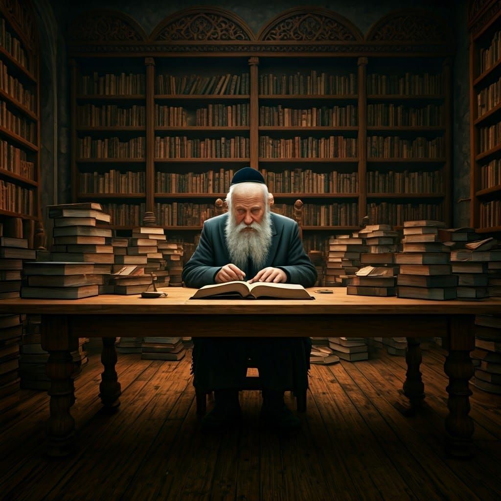 Mystical Scholar Lost in Thought: Fantasy Concept Art