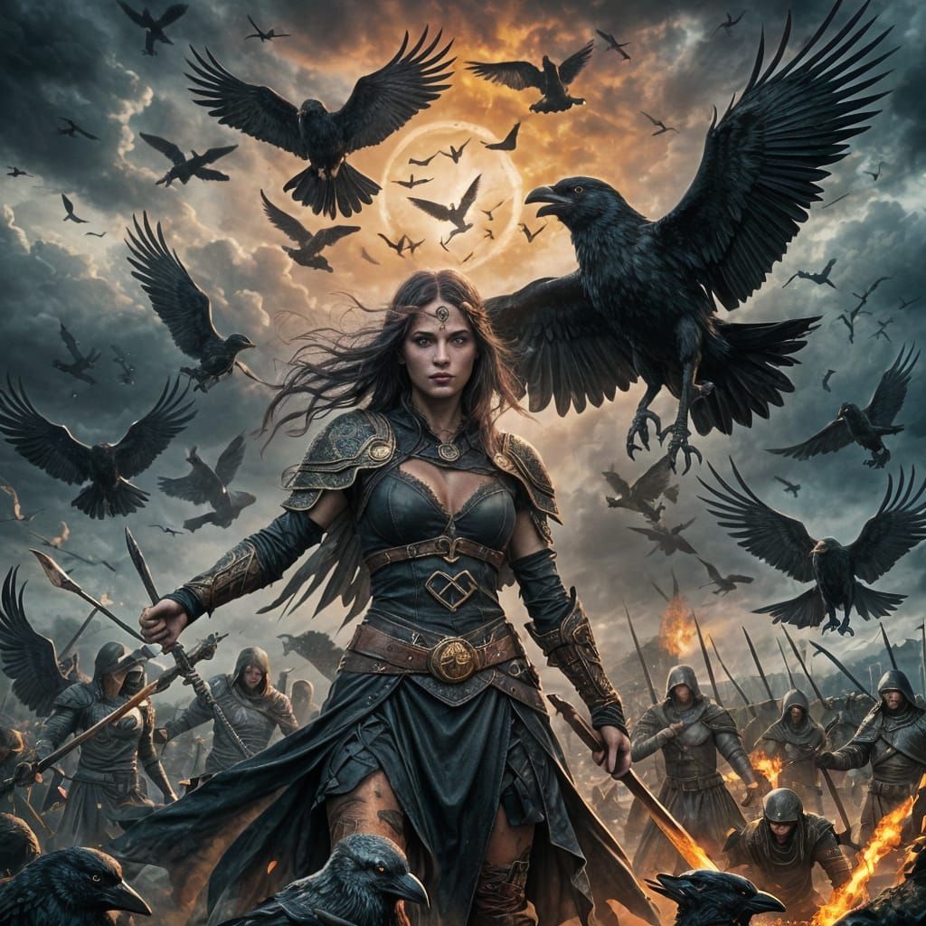 Celtic mythology, Morrigan, in Battle  by @Jade Jamenzi
