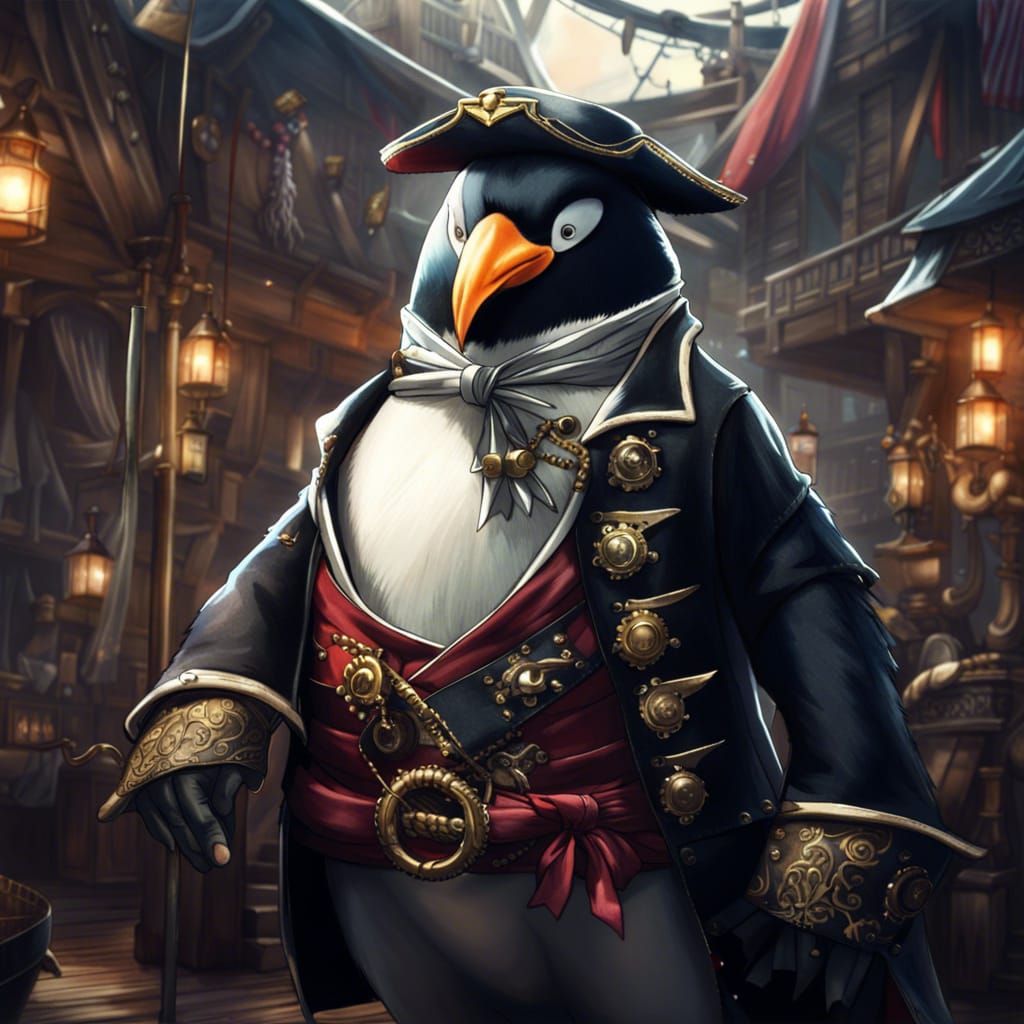 Pirate Penguin  by @ShadyMcCheeks