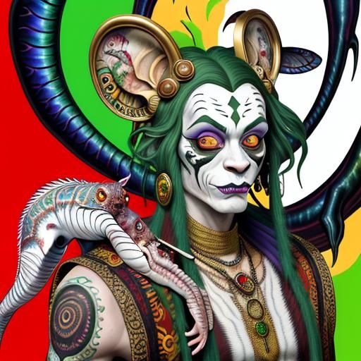 tattooed albino contortionist, hippy freak created by the cr...