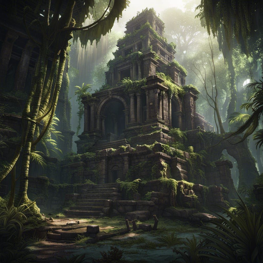 Ancient ruins in the jungle - AI Generated Artwork - NightCafe Creator