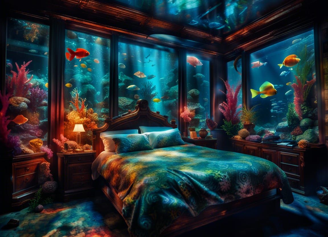 Under the Sea Bedroom - AI Generated Artwork - NightCafe Creator