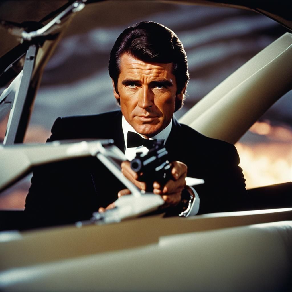 James Brolin as James Bond in ,A View to a Kill, in dynamic publicity ...