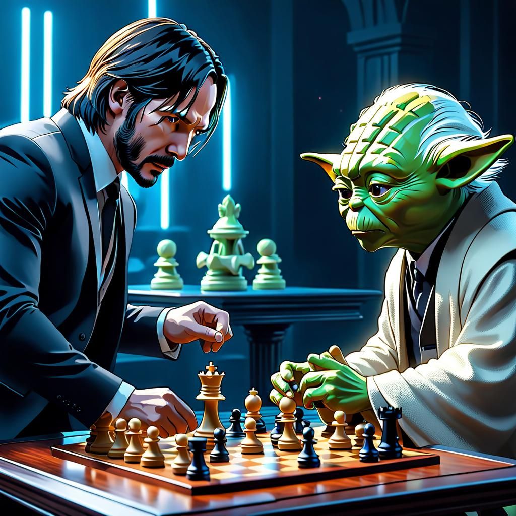 John Wick versus Yoda lost king, but Baba Yaga fights to the last piece  by @Dakeu