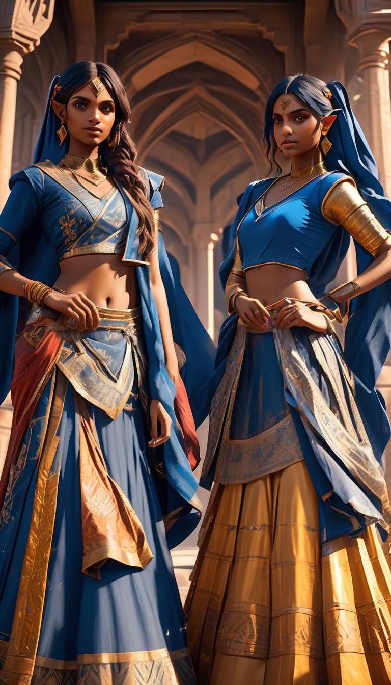 Twins Padma Patil House Ravenclaw And Parvati Patil House Gryffindor As Desi Magical Girls