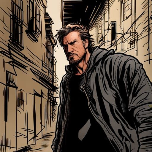 A man in a city.