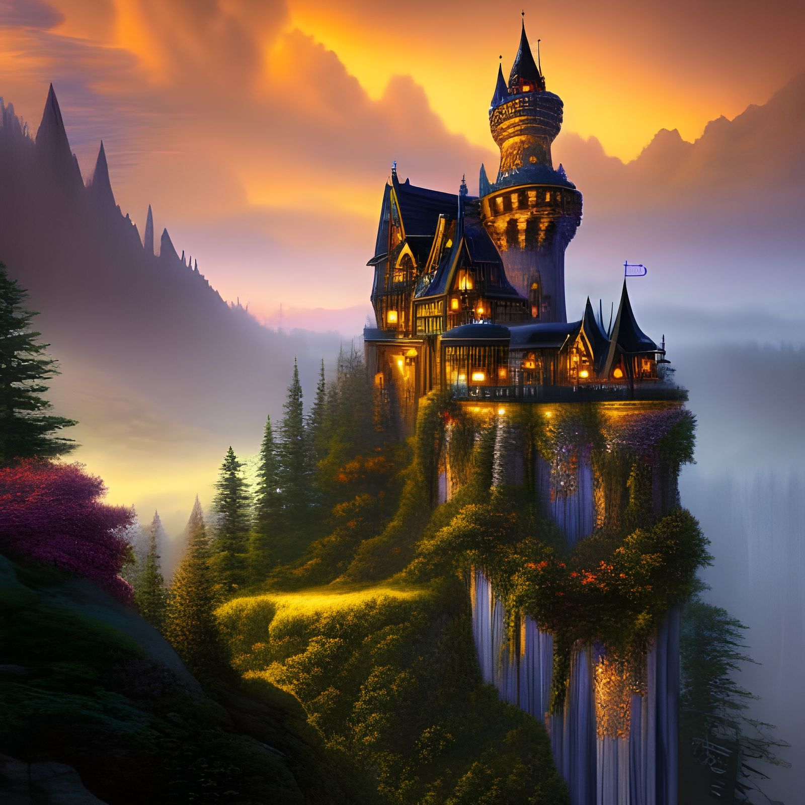 castle on a moutain  by @Nemo