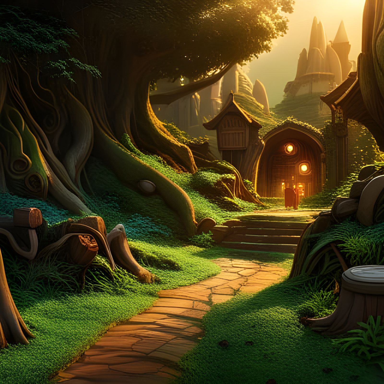 Detailed Forest Floor in Matte Painting Style