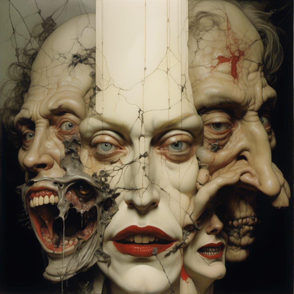 Ethereal Tinfoil Vampire in Watercolor and Ink