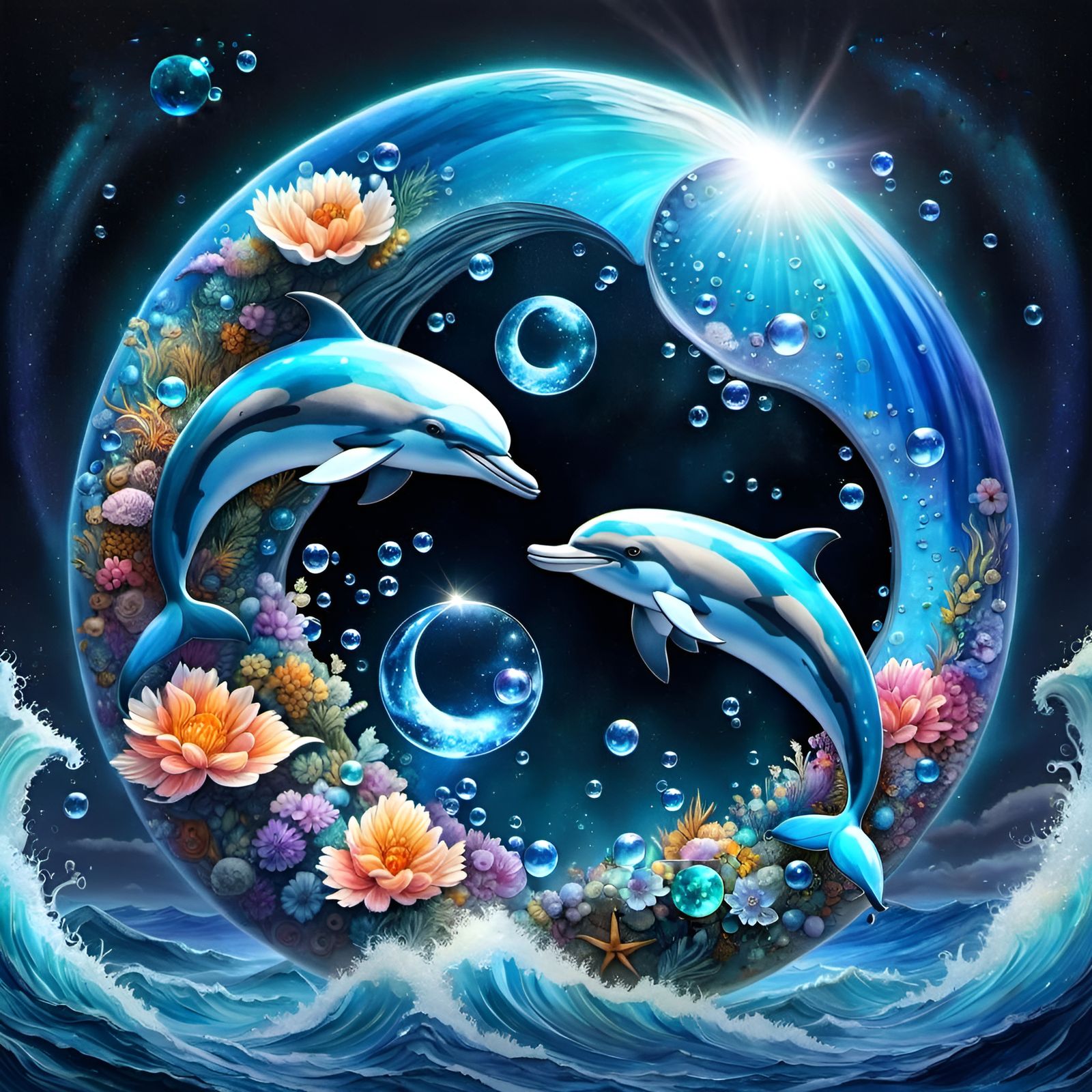 Playful Dolphins   by @Bellemia