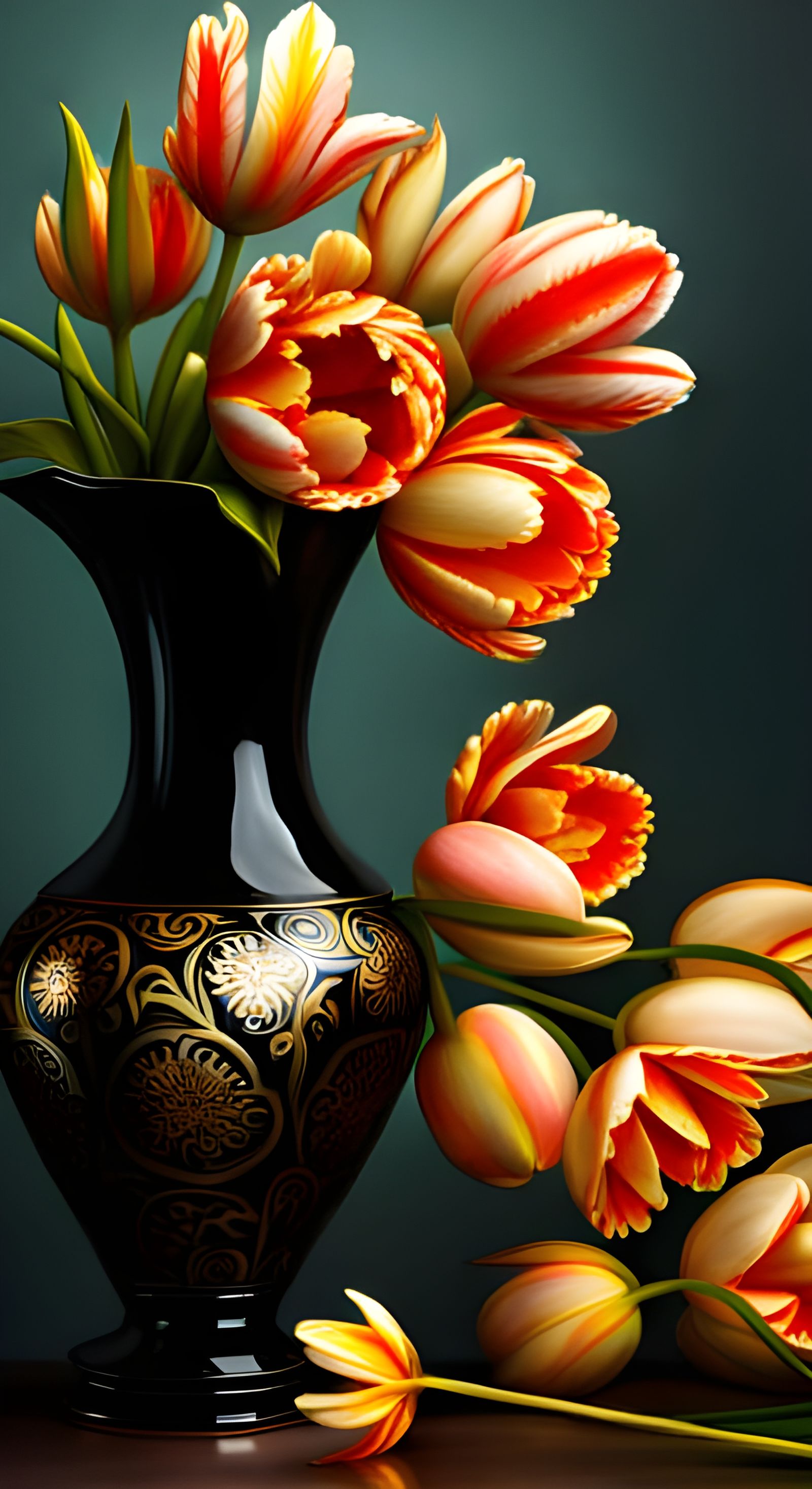 A vase of Tulips  by @Hit moments