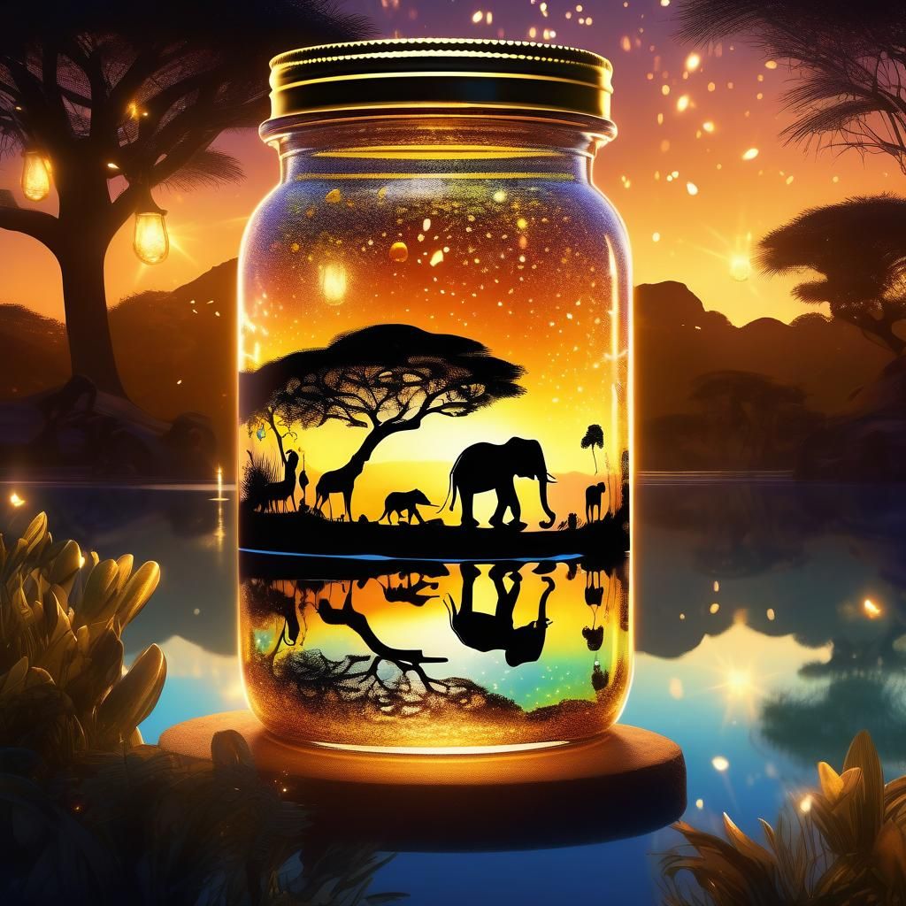African Safari Jar  by @CreationsByE
