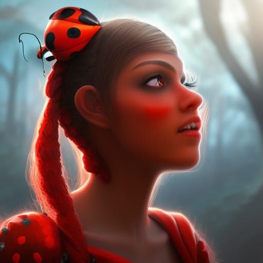 ladybug girl portrait