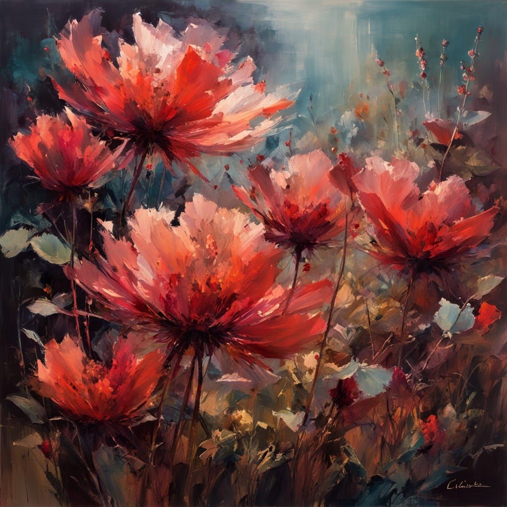 Red flowers  by @Gokiburi