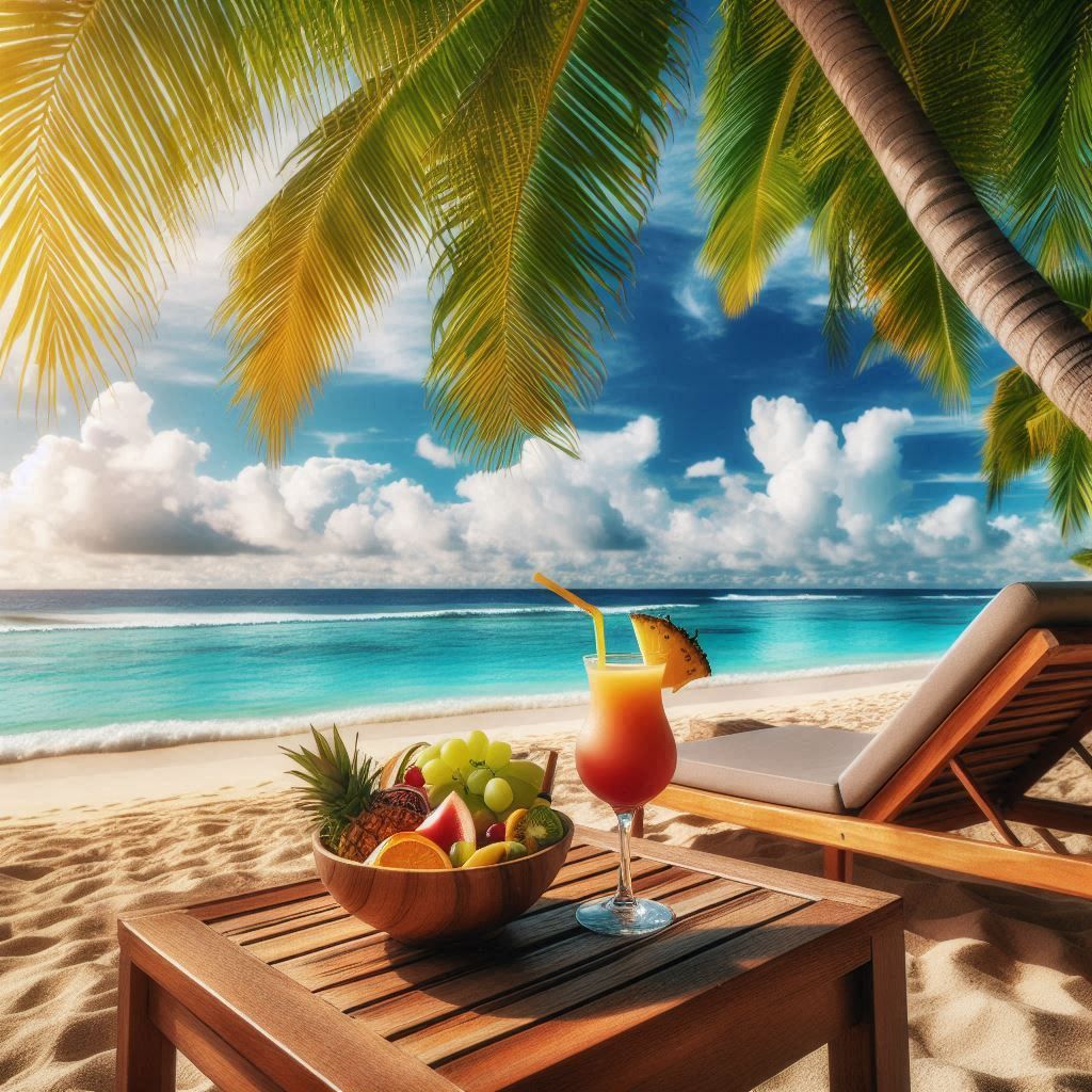 Perfect Day at the Beach with a Fruity Drink
