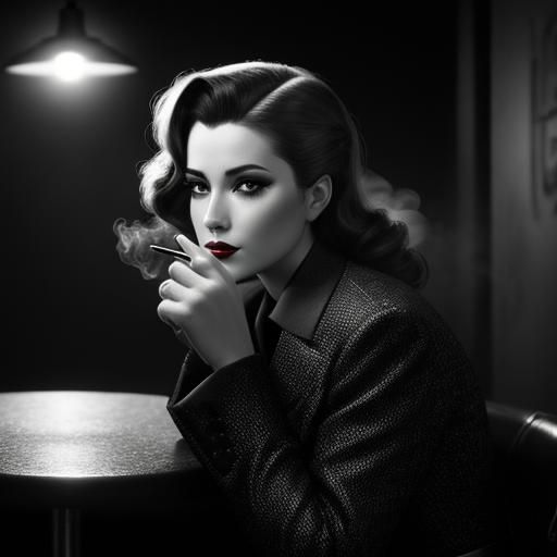 Femme fatale smoking