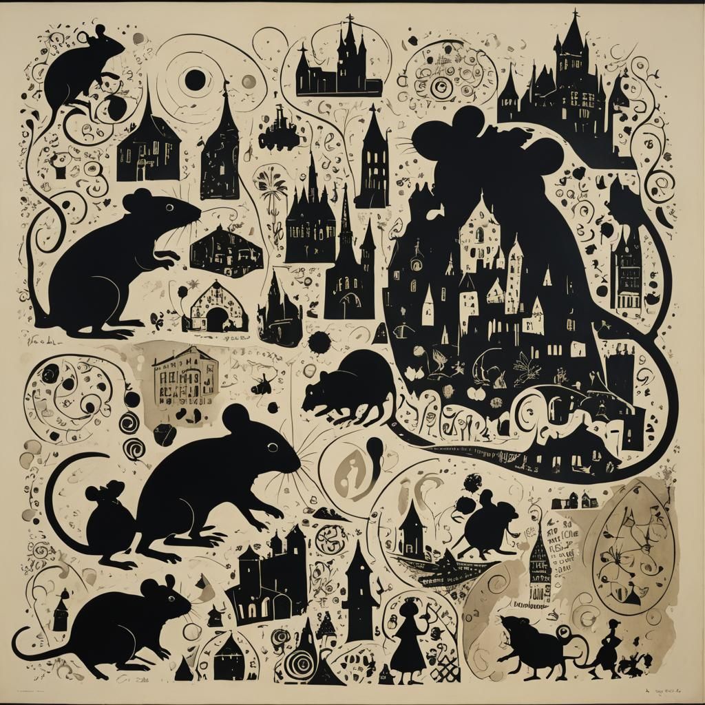 Silhouette of mouse, silhouette of cheese 
Silhouette art by...