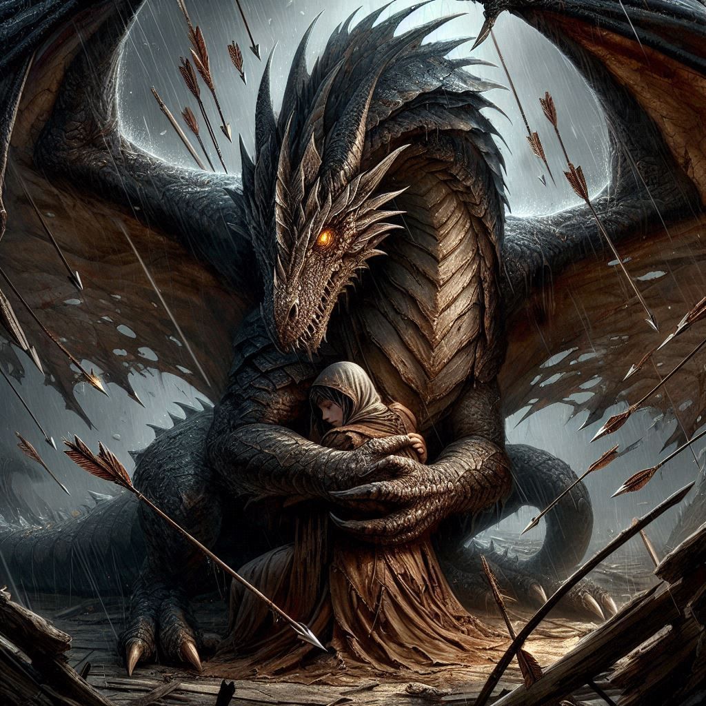 Kind Beast: Protecting the Maiden from falling arrows