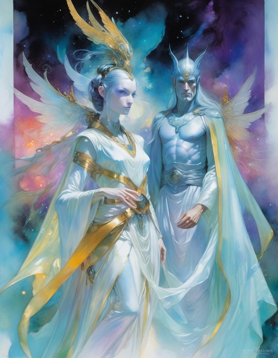 Translucent Space Opera Figures in Diaphanous Style