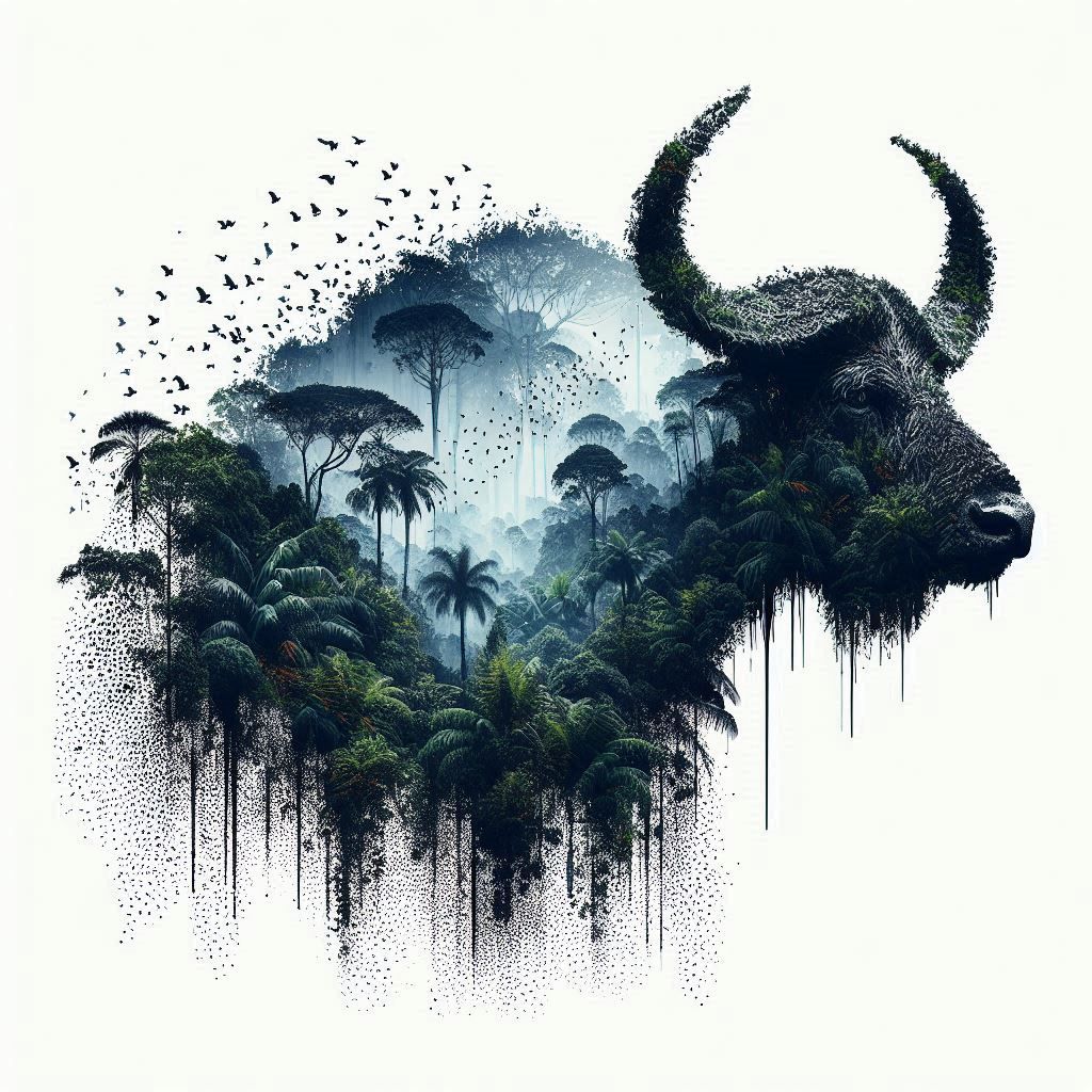 double exposure beautiful fantasy DALL-E 3 portrait landscape..