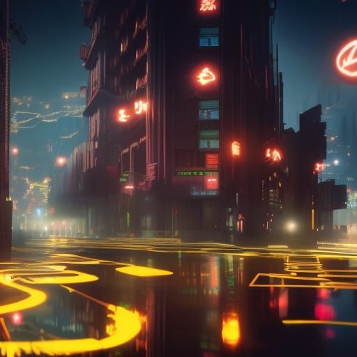 anime city rain light, neon, hyper realistic, 8k, sharp focus, focus ...