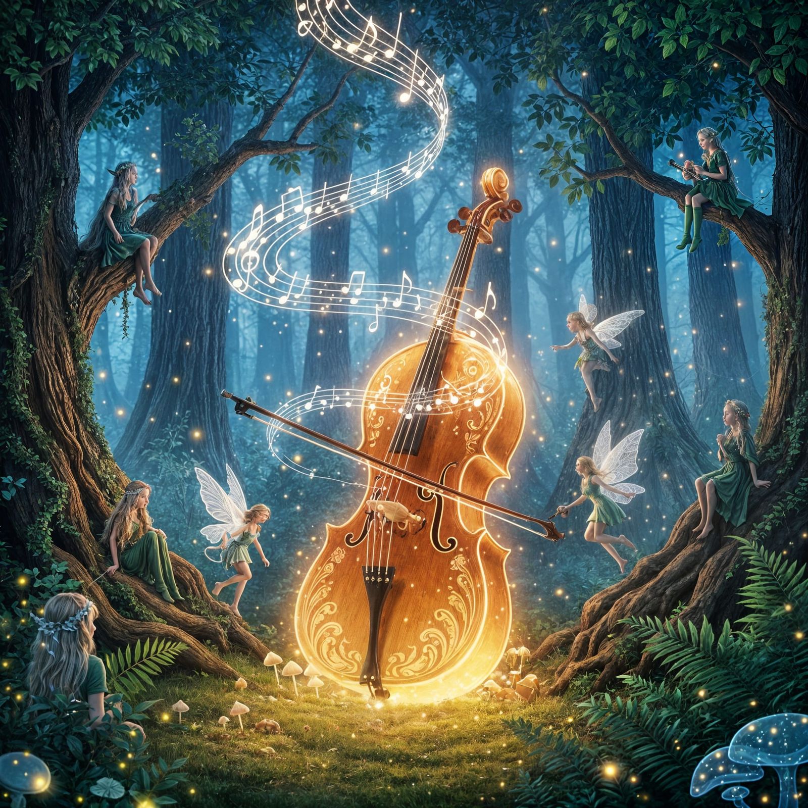 Magical forest concerto with elves and fairies  by @Evan Fischer
