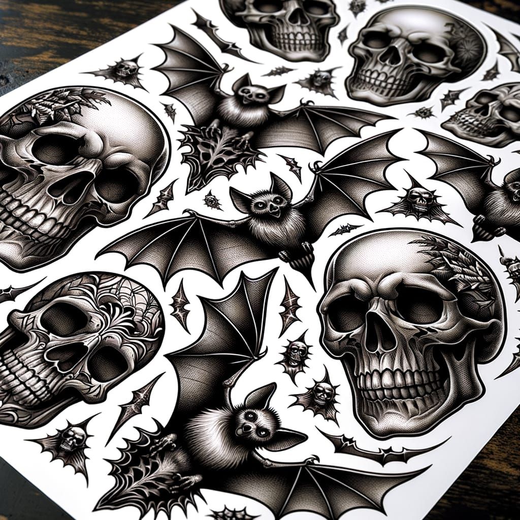 Skulls and bats  by @MacMikkola