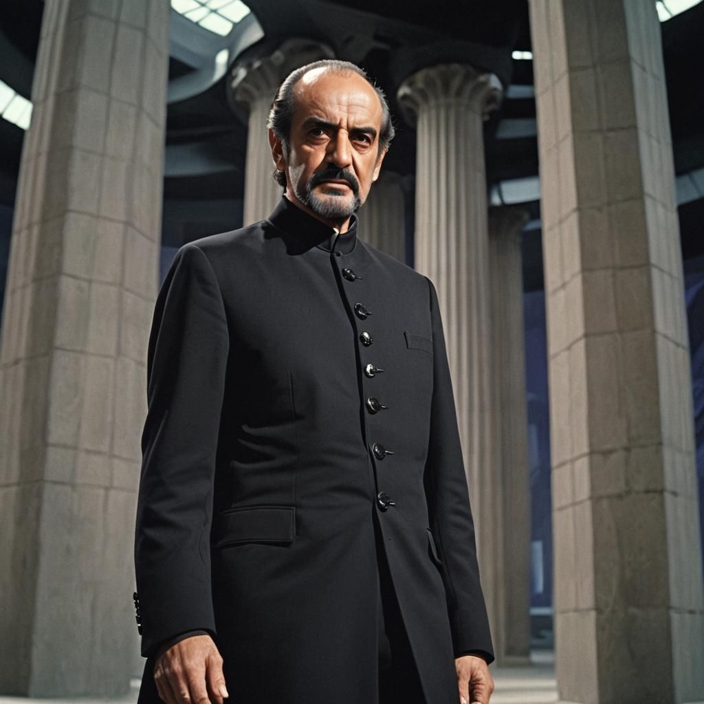 Roger Delgado as The Master ,from Doctor Who, in black Nehru suit ...