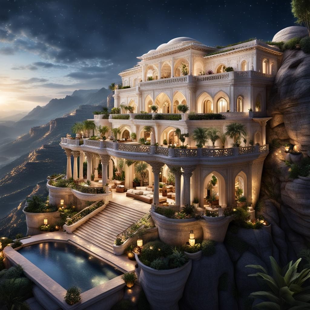 Fantasy mountain palace alt