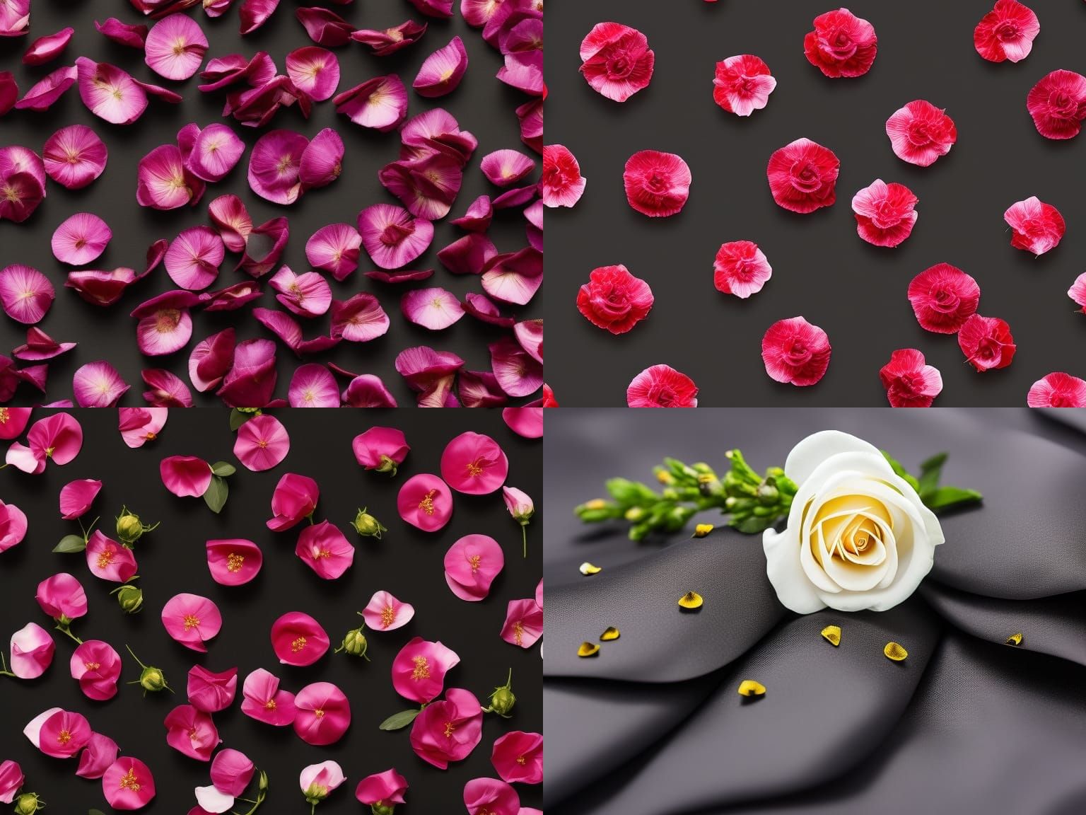 dress of black rose petals 8K resolution elaborate elegant hyperdetailed intricate AI