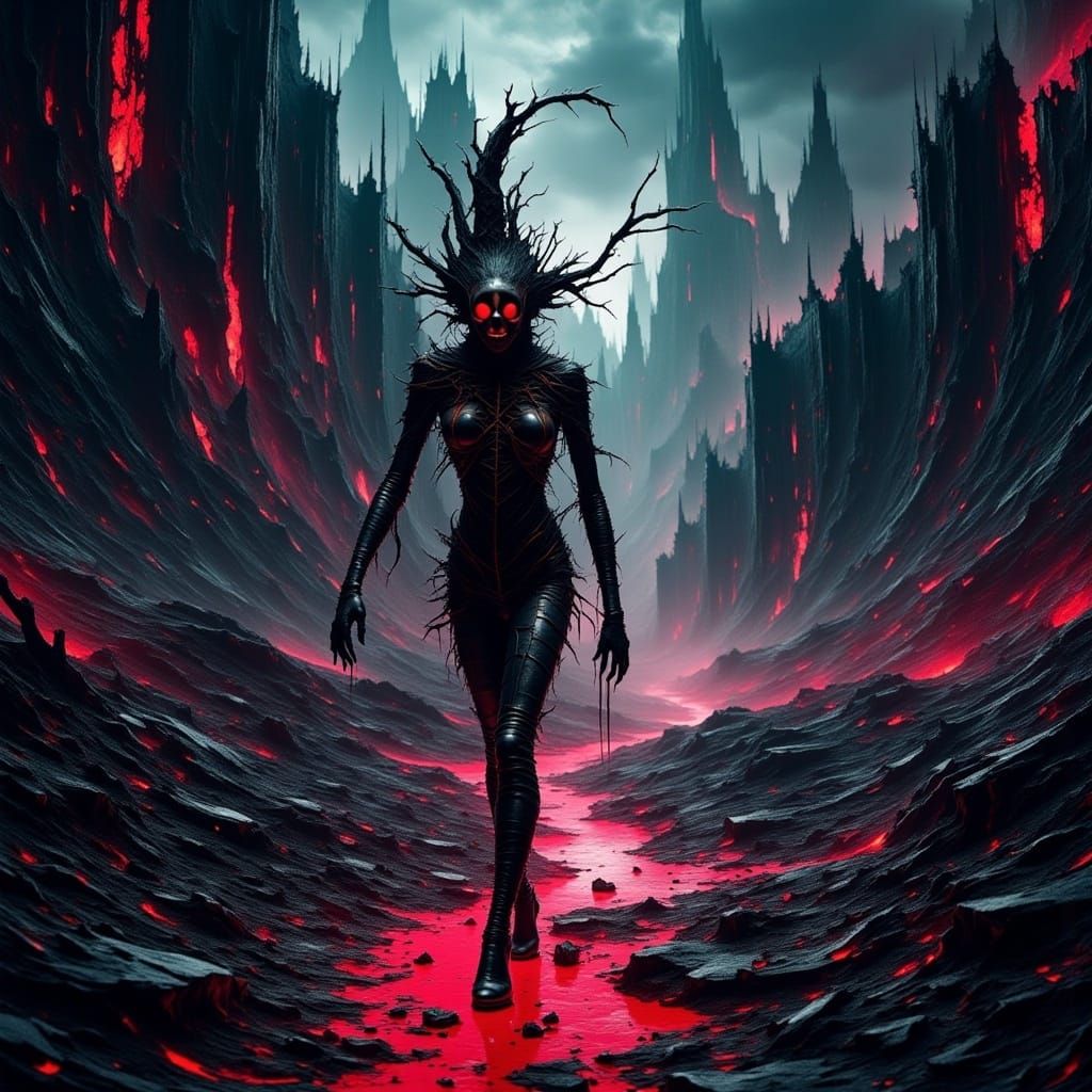 <lora:Giggity Giggity:1.0> A digital wasteland, warped and corrupted, stretches endlessly. The landscape distorts violently, as if reality i...