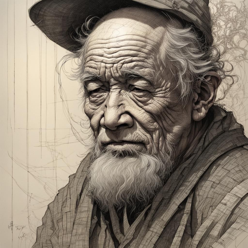 portrait of old man  by @undefined
