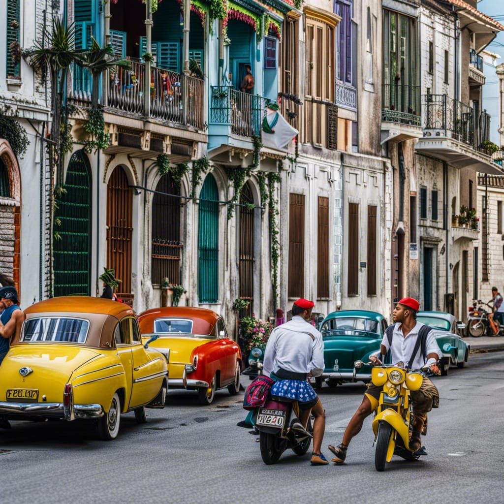 Havana vibes people parting
 on the street