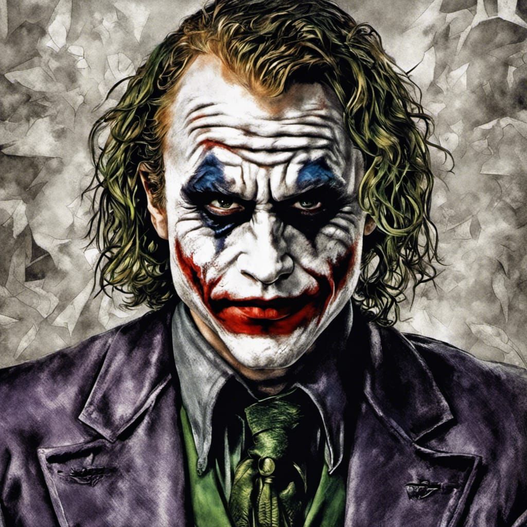 Heath Ledger as the Joker from Batman: The Dark Knight. - AI Generated ...