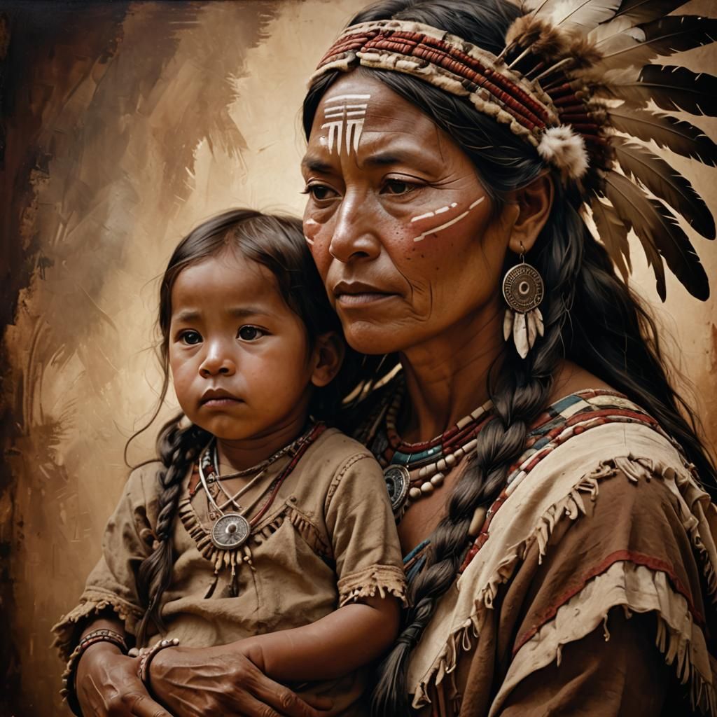 19th century  Native American  mother and child   by @OneMich01