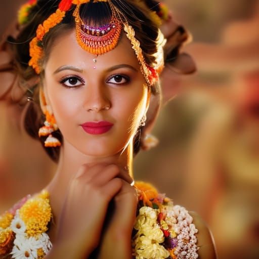 Goddess gorgeous Indian bride of fertility