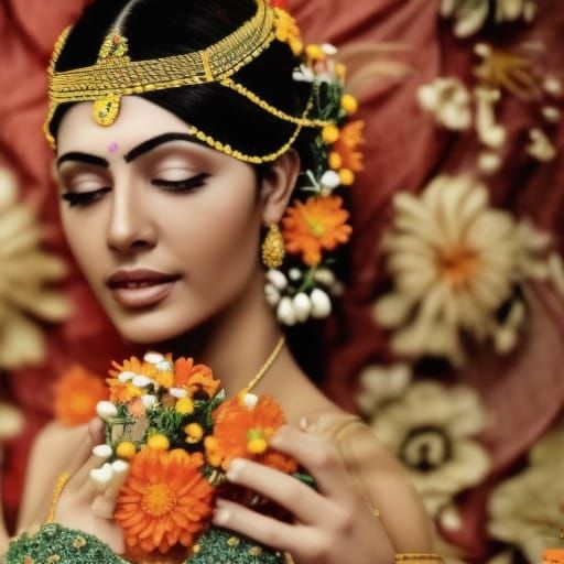 Goddess gorgeous Indian bride of fertility