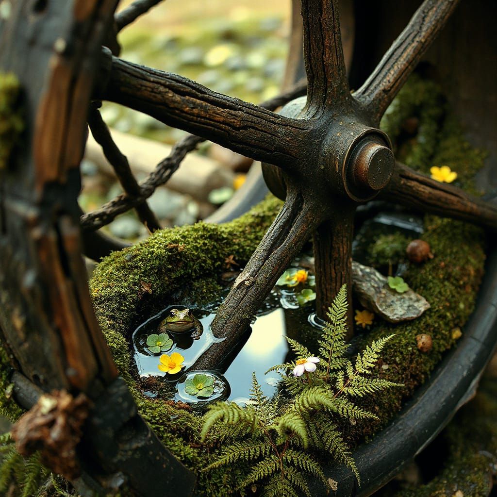 Retired waterwheel is a perfect hangout  by @Tiny Pearl Cat