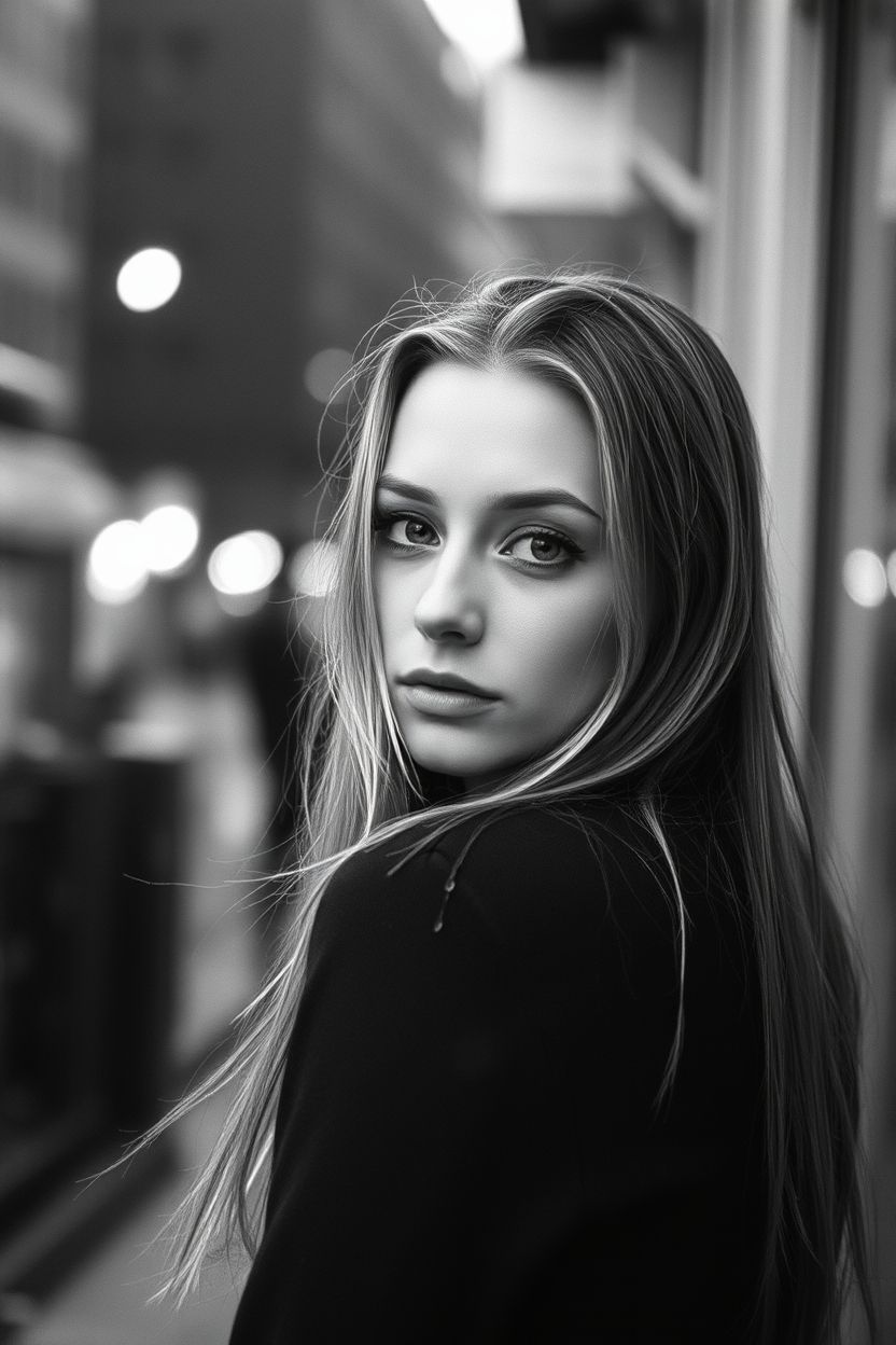 Female portrait B & W