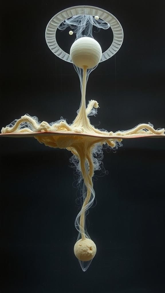 Surreal Abstract Composition with Textural Elements