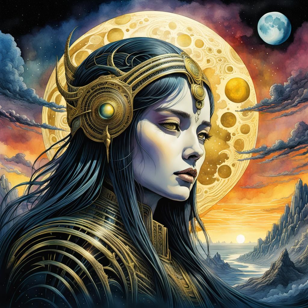 Priestess of the Yellow Moon Tribe - AI Generated Artwork - NightCafe ...